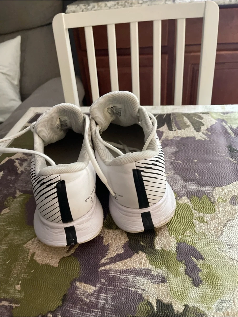 Nike White Sneakers with Black Swoosh